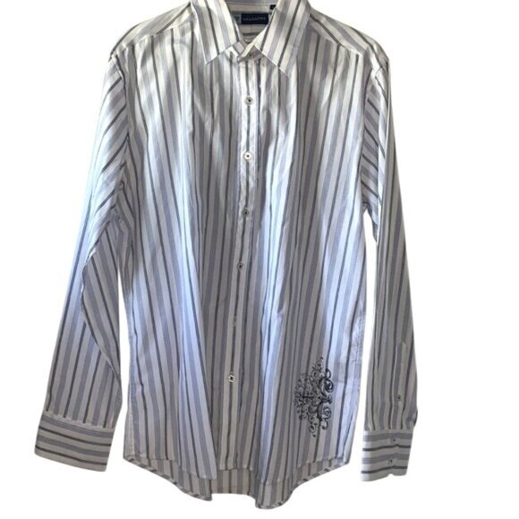 Level Ten Mens Striped Long Sleeve Button-Down Shirt L - Picture 1 of 11
